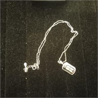 .925 Silver Army Dog Tag Pendant Necklace