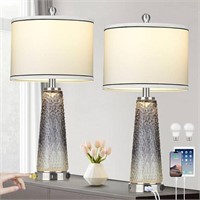 Set of 2 Modern Glass Table Lamps