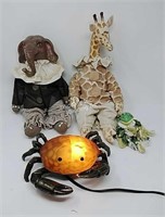 Unique Animal Dolls & Crab Lamp - K