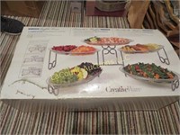 buffet serving metal stands, new in box