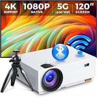 $150 Mini Projector with 5G WiFi and Bluetooth,