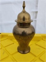 Vintage ornate solid brass decorative urn, Made