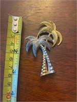 Another signed sterling silver palm tree brooch