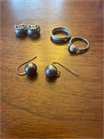 All sterling silver- rings and earrings
