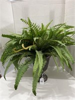 Decorative Plastic Pot with Plastic Fern