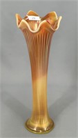 Fenton's Fine Rib 10" vase - vaseline opal