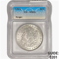 1921 Morgan Silver Dollar ICG MS65