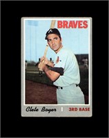 1970 Topps #206 Clete Boyer P/F to GD+