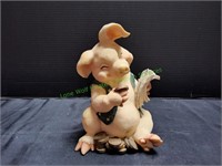 9" Resin Pig Penny Bank w/ Stopper