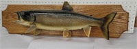 Fish on oak board