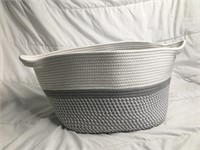 White and Grey Woven Basket