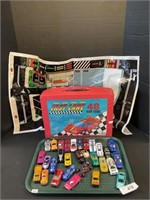 Fast Lane Car Case w/ Cars & Plastic Car Mat.