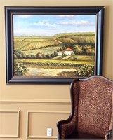 Large 57x45 Signed Oil Painting in Dining Room