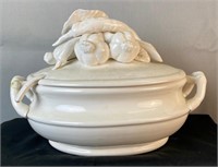 Vintage White Tureen With Lid & Ladle