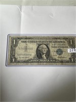 1957 Series $1 Silver Certificate Bill VF Grade SA