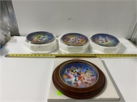 4pc Disney Collector Plates; Once Upon A Kiss, Sha