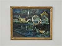 Original Harbour Town Oil Painting