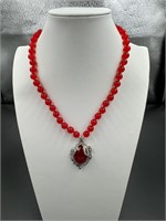 Red Jade Gemstone Necklace