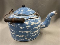 Blue Agate Swirl Coffee Pot