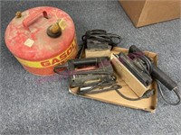 Gas can & (3) B & D elec. tools