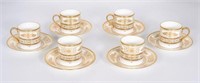 Set of 6 Mintons Gilded Demitasse Cups & Saucers.