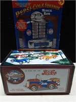 2 PEPSI COLA COLLECTABLE BANKS-JUKEBOX & PEDAL CAR