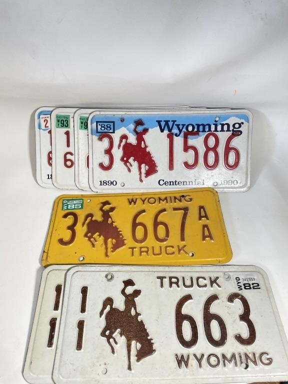 (7) 80’s & 90’s License Plates
