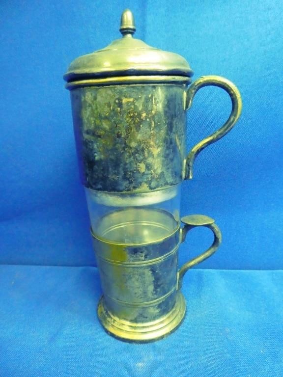 Silver Plate Brass Tea Strainer Cup