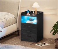 Superjare Nightstand With Charging Station