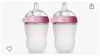 New Comotomo Baby Bottle, Pink, 8 Ounce (2 Count)