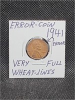 1941 "Error" Lincoln Wheat Penny