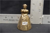 VINTAGE BRASS LADY SERVANTS BELL