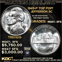 ***Auction Highlight*** 1945-p Jefferson Nickel TO