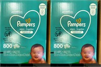 2 Cases Pampers Fragrance Free Wipes; 800 Per Case