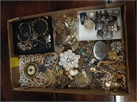 Large Costume Jewelry Lot; necklaces, rings,