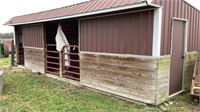 3 stall portable horse barn, 30’ x 12’ 6”