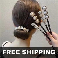 NEW Elegant Pearl Flower Bun Maker Korean
