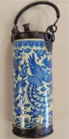 SW - VINTAGE ASIAN PORCELAIN DRAGON PIPE JAR 6"T