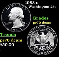 Proof 1983-s Washington Quarter 25c Grades GEM++ P