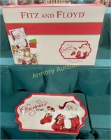 FITZ AND FLOYD CERAMIC CHRISTMAS TRAY W/ BOX