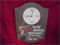 Authenic muffler minuteman clock