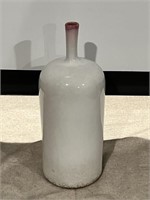 12" White Deco Accent Wine Bottle Violet Stem