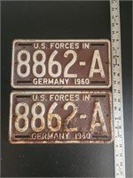 Rare 1960 U.S. Forces in Germany license plates
