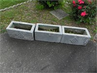3 Concrete Planter Boxes