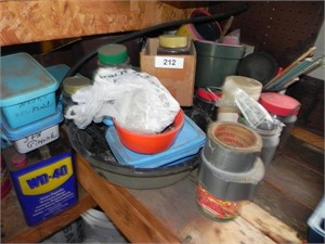 Lot of Duct Tape, WD-40, Pan, Nails, Misc.