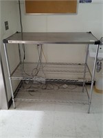 metro wire and stainless top table 4' x 2'