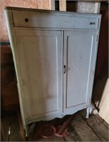 Vintage White Wooden Hutch