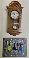 Wall clock and original painting on canvas