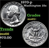 1970-p Washington Quarter 25c Grades GEM+ Unc