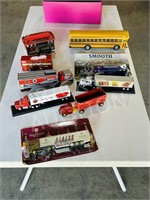 collection of various toy trucks & more